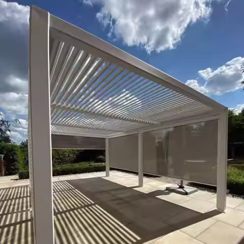Bioclimate aluminum pergola electric adjustable shutters outdoor garden pavilion