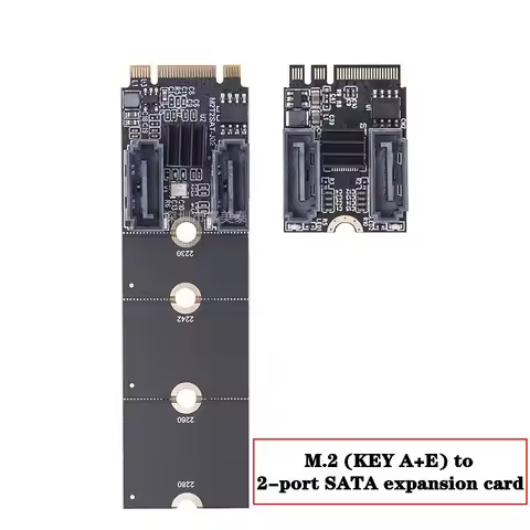 M. 2 to SATA 3.0 Expansion KEY A+E WIFI Nvme to Serial Hard Drive Adapter Card Without Drive JMB582