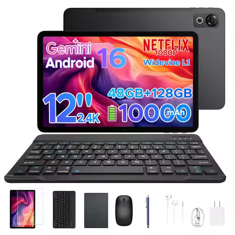 Aorlym P12 Tablet 12 inch Android 16 12"2.4K 120Hz 10000mAh Battery Gemini AI 48GB RAM(8+40) 128GB R