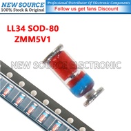 [50-200pcs] ZMM5V1 0.5W LL34 SOD-80 SMD Voltage Stabilizing Diode 1206 Glass Cylinder Package New So