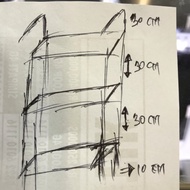 rak aquarium 50x30 spasi 30 cm.4 susun tinggi 100 cm besi ulir