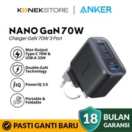 Anker Nano 70W Gan Double-Gan Portable Charger Fordable Fast Charging 3 ports Temperature control PP