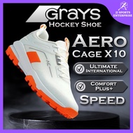 Grays Aero Cage X10 Hockey Shoes Kasut Hoki Turf Shoe Grays Hockey Shoe Kasut Padang White