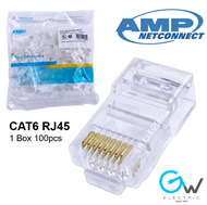 100pcs AMP Tyco RJ45 CAT6 8P8C Modular Plug Network Connector