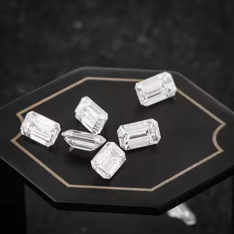 Provence HPHT 0.3-0.6ct Melee Diamonds DE VVS-VS Emerald cut Gemstone Lab Grown Loose Diamond Beads 