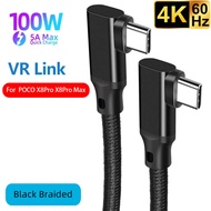USB 3.2 Gen2 20Gbps Type C Data VR Link Cable USB C 4K@60Hz Video 90 Degrees 240W PD fast Charging c