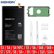 NOHON Battery For Samsung Galaxy S10 Plus S9 S8 S7 S6 Edge S5 S4 NFC S3 Replacement Bateria G920F G9