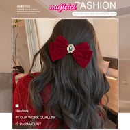 [mu]Velvet hair clip with broken hair, classic French women's hair clip to enhance text meaning