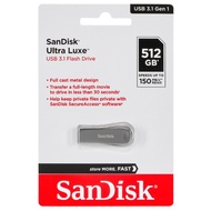SANDISK Flash Drive ULTRA LUXE USB 3.1 512GB (SDCZ74_512G_G46) แฟลชไดร์ฟ เมมโมรี่ การ์ด แซนดิส โดย S