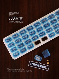 30 Days Pill Box One Month Medicine Packing 31 Compartments Date Elderly with Pill Box Portable Smal
