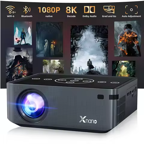 XNANO Projector X1 PRO 8K Android 9 Dual Wifi & Wireless 5.0 Voice 350ANSI Native 1080P 1280*720P Ho