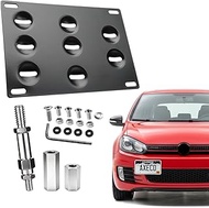 (A) GS Front Bumper Tow Hook License Plate Mount Bracket Holder Relocator Mounting Kit for VW Jetta 