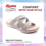 Bata Comfit บาจา คอมฟิต รองเท้าแตะผู้หญิง รองเท้าเพื่อสุขภาพ รองเท้าแตะเสริมสุขภาพ สูง 1 นิ้ว สำหรับผู้หญิง รุ่น Cecilia สีเทา 6612280