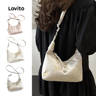 Lovito Elegant Plain Fringe Embroidery Satin Chinese Style Small shoulder bag for Women LFA48346