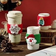 Christmas Cup Sleeve Coffee Cup Non-Slip Sleeve Iced Americano Cup Absorbent Sleeve Glass Cup Heat I