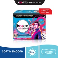 Kotex Soft & Smooth Maxi Non-Wing Limited Edition (24cm/20's X 3 Pack) FOC Pads Pouch