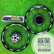 RIM ALLOY THAI 3SEGI + HUB CNC + LIDI TITANIUM PNP EX5 DREAM/ WAVE100