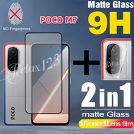 For Poco M7 4G 2025 2in1 Matte Frosted Glass and Lens Film For Xiaomi Poco M7 4G Poco M7Plus Poco M 