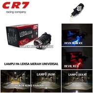 MERAH H4 Red Lens Lamp Mini Projector Lamp H4 LED Headlight Car Motorcycle Led Lamp Projector Lamp P
