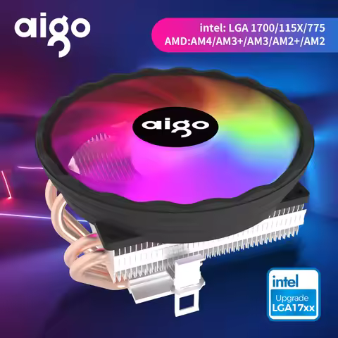 Aigo ICE400X 4 heat pipes cpu cooler Fan RGB 4pin PWM Computer Case Fan Silent Intel LGA 1700 1200 1