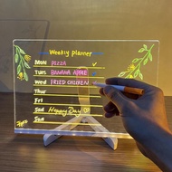 LED Note Board Glowing Acrylic Message Marker Board with Light Board Note Illuminated White Board