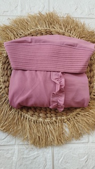 Hijab tangan panjang terbaru (Bisa Cod) jilbab jumbo rempel tengah kain jersey kerudung lengan jumbo