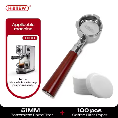 HiBREW Bottomless Portafilter 51mm 58mm Precision Filter Basket for Espresso Extraction Barista Tool