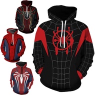 Peter Parker Hoodie Spider Jacket Man Miles Morales Costume 3D Print Sweatshirt Into The Spider-Vers