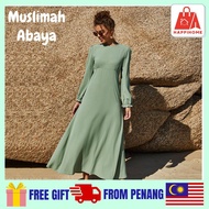 Muslimah Abaya Long Dress Labuh Full Cover Pastel Color Baju Abaya Suit Fashion 2022