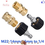 FKILLA 1Set Spray Sprinkler Quick Connector, M22-14mm/15mm to 1/4" Quick Release Pressure Washer Ada