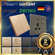  ZENSO Grande Wall Switch &amp; Socket Suis 20A 1/2/3/4 Gang 1/2 Way Doorbell Autogate Double Pole Flat Pin Universal