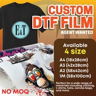 DTF Heat Transfer Film DTF Film DTF Printing Service for DTF Film Sticker DTF Heatpress Film