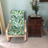 Poang/ Pello Chair Cover Green Banana Leaf Printed Cover Thick Fabric Sofa Cover Custom Made Poang Chair Cover Pello