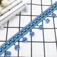 Aksesori Langsir Manik Kecil Renda Manik Pendek Hiasan Sofa Moden Fabrik Tingkap Hiasan Loket Manik 