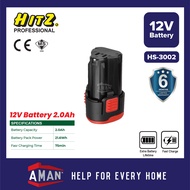 HITZ Battery And Fast Charger SIRIM 100% Original 12V 20V 2.0Ah 4.0Ah 5.0Ah For Impact Drill Impact