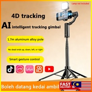 AI Face Tracking Gimbal Mobile Phone Holder Extension Rod, 1.7m Tripod with Mini Portable Lavalier M