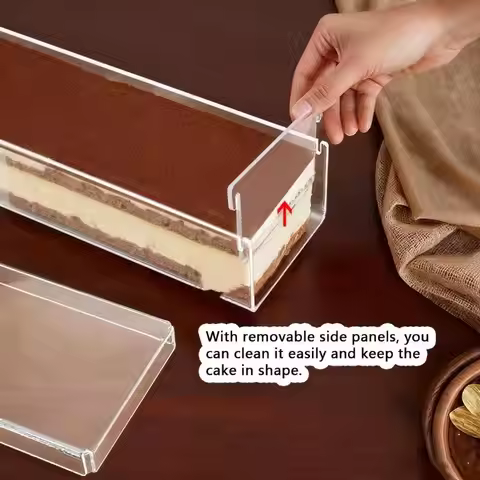 Transparent Tiramisu Box Tiramisu Container Multifunction Acrylic Sturdy Rectangular Baking Model Fo