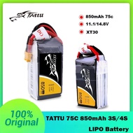 TATTU 3/4S 11.1V 14.8V 850mAh 75C LiPo Battery for RC Helicopter, Quadcopter, FPV Racing Drone Parts