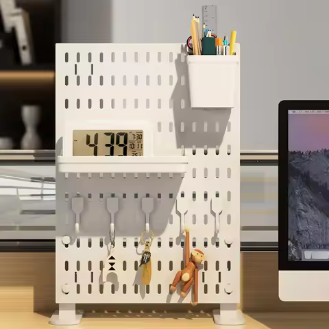 1 Set Clamp-On Desk Pegboard No Punching Pegboard Wall Organizer DIY Accessories For Gamer Room Bath