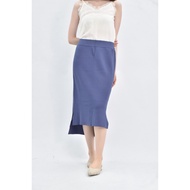 ((L) giordano ladies Elastic Waist Blue Long Skirt Second-Hand Clothes