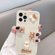 Three-dimensional Bear Apple 15Plus Phone Case iPhone15Plus All-Inclusive 15Plus Cartoon 15Plus Sili