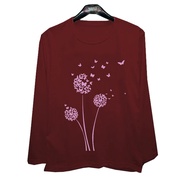 Long Sleeve T-Shirt Women's Size Flower Butterfly LD 150 140 130 120 6XL 5XL 4XL 3XL 2XL