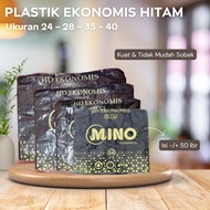 BK888 [1 PACK CONTAINS 50 PCS] Mino Economical Black Thin Plastic Bags Economical Black Plastic Bags