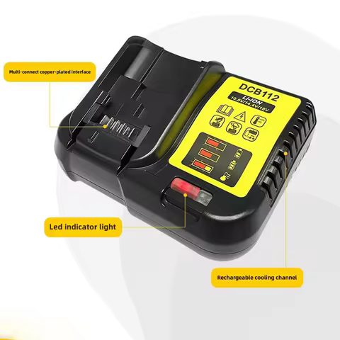 DCB112 2A Lithium Battery Charger Compatible with Dewalt 10.8V12V18V 20V DCB206 DCB205 DCB204 DCB203