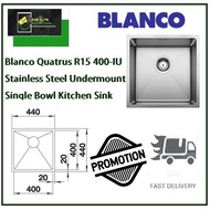 Blanco Quatrus R15 400-IU Stainless Steel Undermount Single Bowl Kitchen Sink