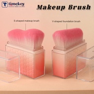 TIMEKEY Portable Wave Beautifying Black Brush Foundation Make-up Brush Soft Hair Powder Blusher Brus