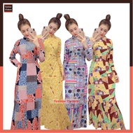 FC Mart Women Vietnam Dress Long Sleeved Floral Maxi Muslimah Baju Perempuan Labuh Lengan Panjang Plus Size 1015-04