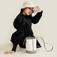 簡約圓筒帆布斜背包