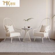 Outdoor Simple Single Casual Cream Style One Table Balcony Combination Table Chair Three-Piece Set S