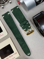 20mm 19mm 綠色猄皮表帶訂製 勞力士手工錶帶 18mm 皮革錶帶